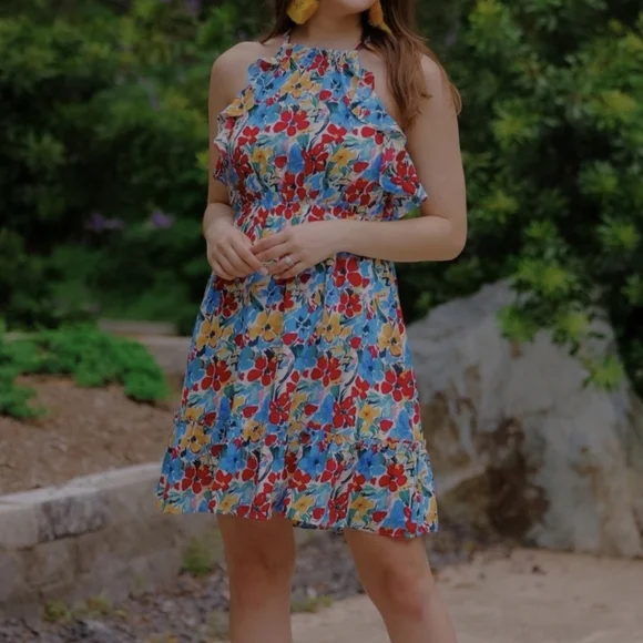 Jess Lea | Large | Floral Ruffle Halter Dress - Picture 6 of 8